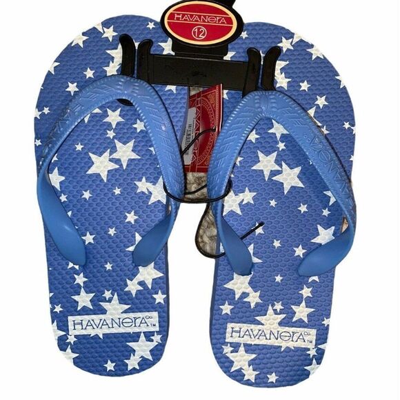 Havanera BLUE Stars FLIP FLOPS Shoes Unisex NWT - Picture 1 of 2